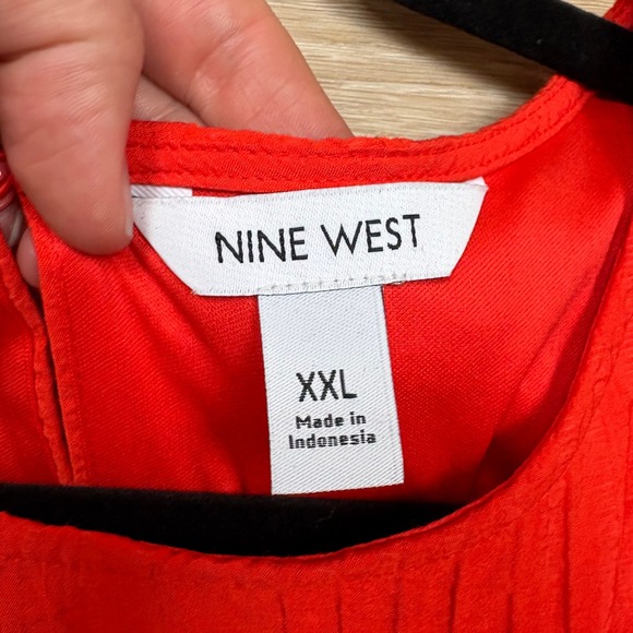 Nine West Sleeveless Gauze Maxi Dress Women's XXL Color Orange/Red - Picture 6 of 8